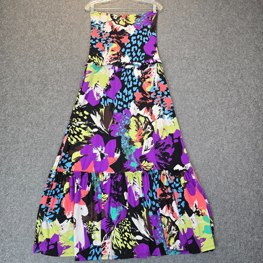 Bisou Bisou by Michele Bohbot Strapless Maxi Dress Women Small Multicolor Floral